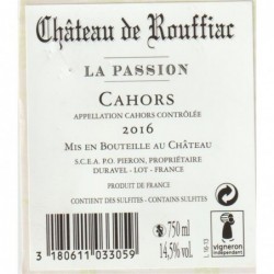 Contre-etiquette La Passion - Rouge (2016) Château de Rouffiac