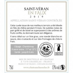 Contre-etiquette En Faux - Blanc (2020) Château de Chasselas