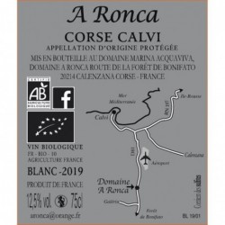 Contre-etiquette Vin De Corse  Calvi - Blanc (2020) Domaine Figarella et A Ronca