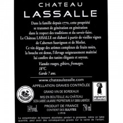 Contre-etiquette Graves - Rouge (2018) Château Lassalle