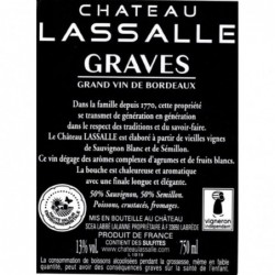 Contre-etiquette Graves - Blanc (2022) Château Lassalle