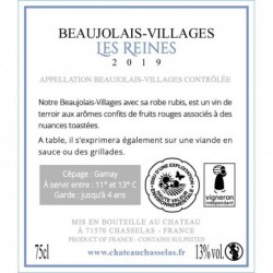 Contre-etiquette Les Reines - Rouge (2021) Château de Chasselas