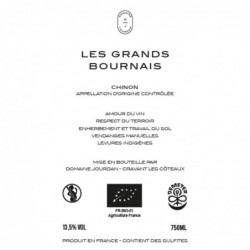 Contre-etiquette Grands Bournais - Blanc (2022) Jourdan et Pichard