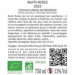 Contre-etiquette Nuits Roses - Rosé (2023) Domaine du Deffends