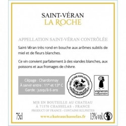 Contre-etiquette Vieilles Vignes La Roche - Blanc (2020) Château de Chasselas