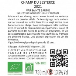 Contre-etiquette Champ Du Sesterce - Blanc (2021) Domaine du Deffends