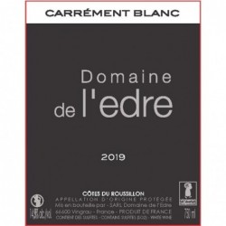 Etiquette Domaine de l'Edre Carrément Blanc - Blanc 2022